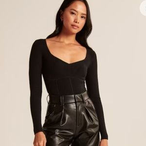 Abercrombie and Fitch Corset Sweetheart Sweater Bodysuit